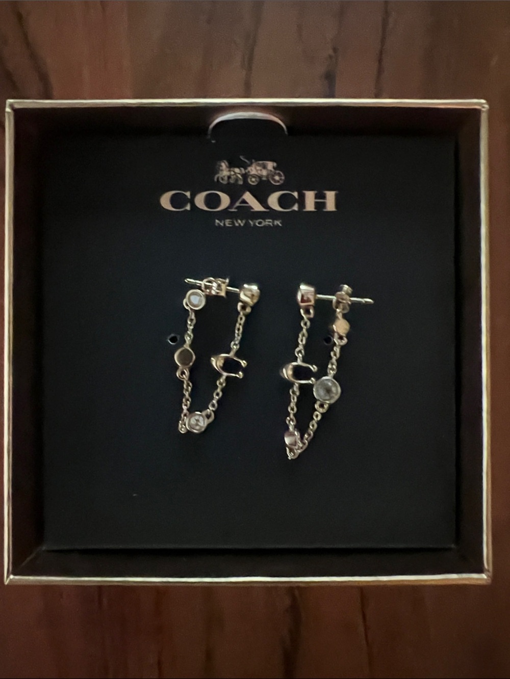 Coach - Gold-tone Chain Drop Earrings